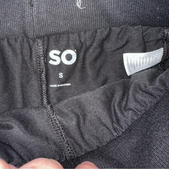 SO Black Skirt skort with White trim piping sporty style small Y2K cotton - Picture 2 of 4